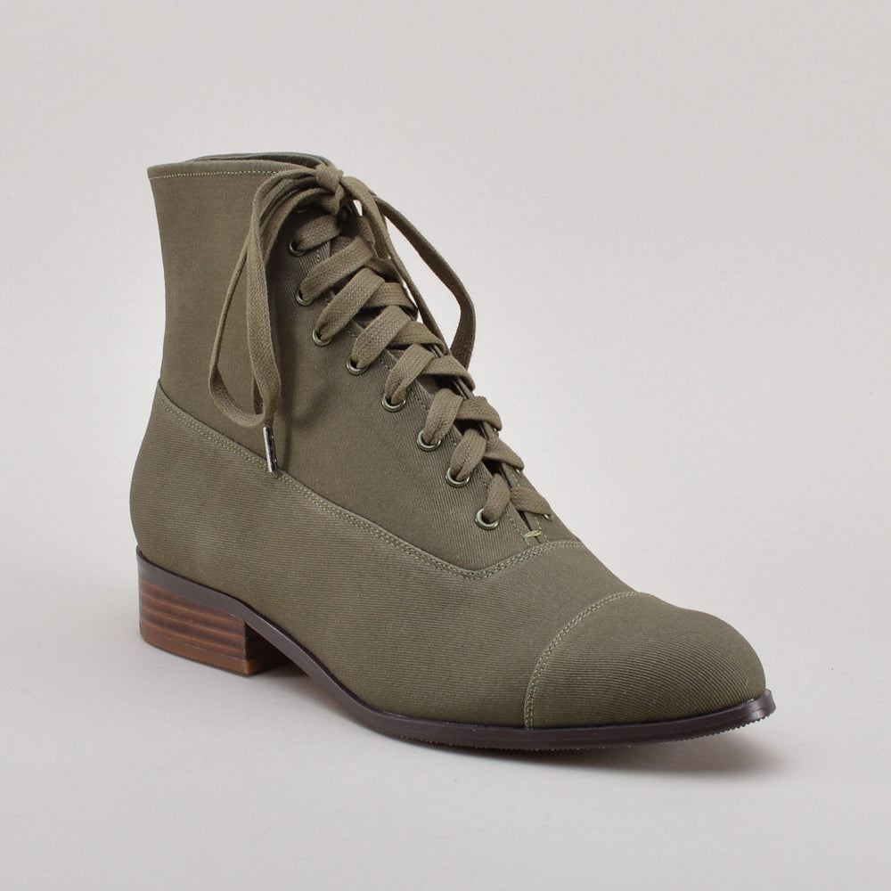 Watson Edwardian Lace-Up Boots (Moss Green)