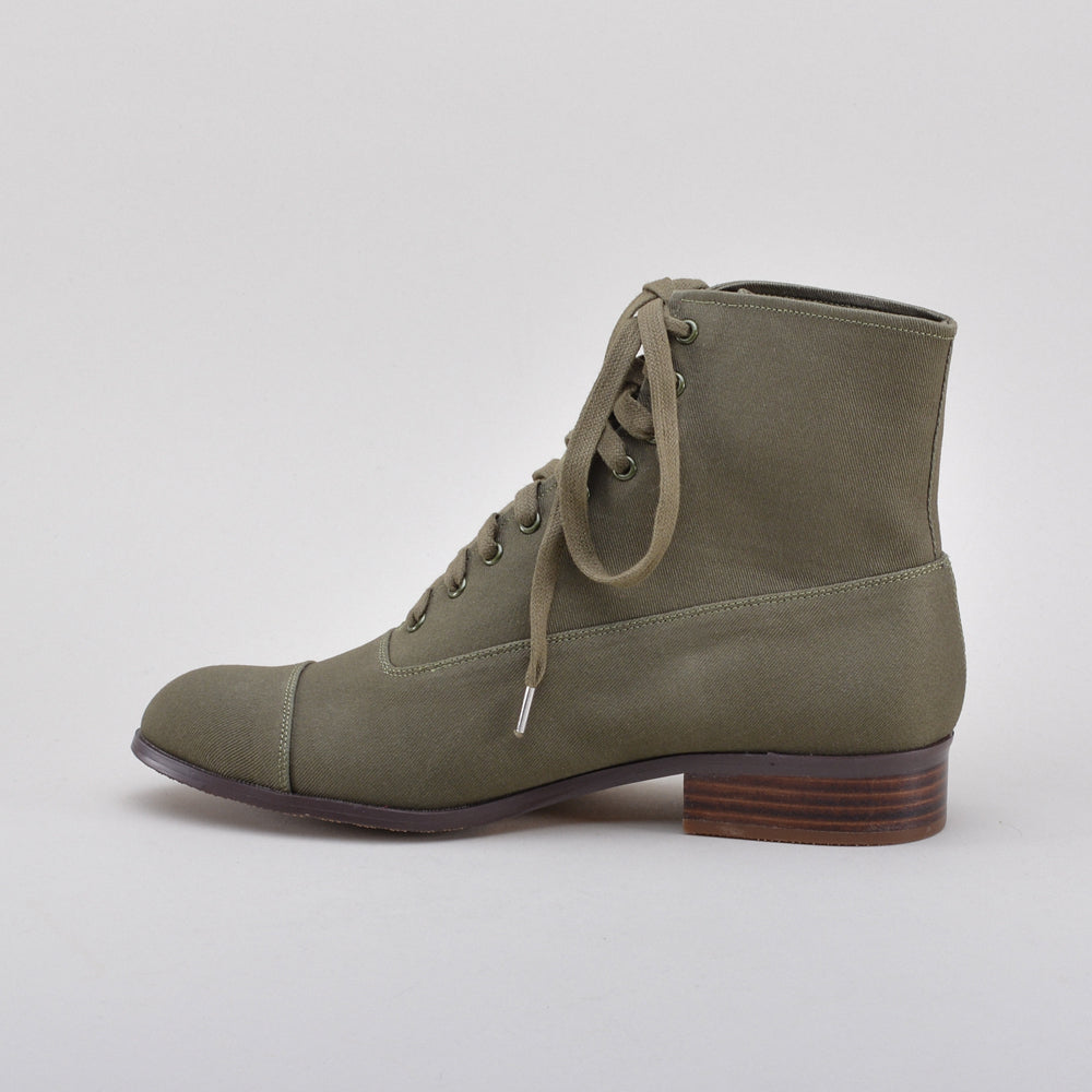 Watson Edwardian Lace-Up Boots (Moss Green)
