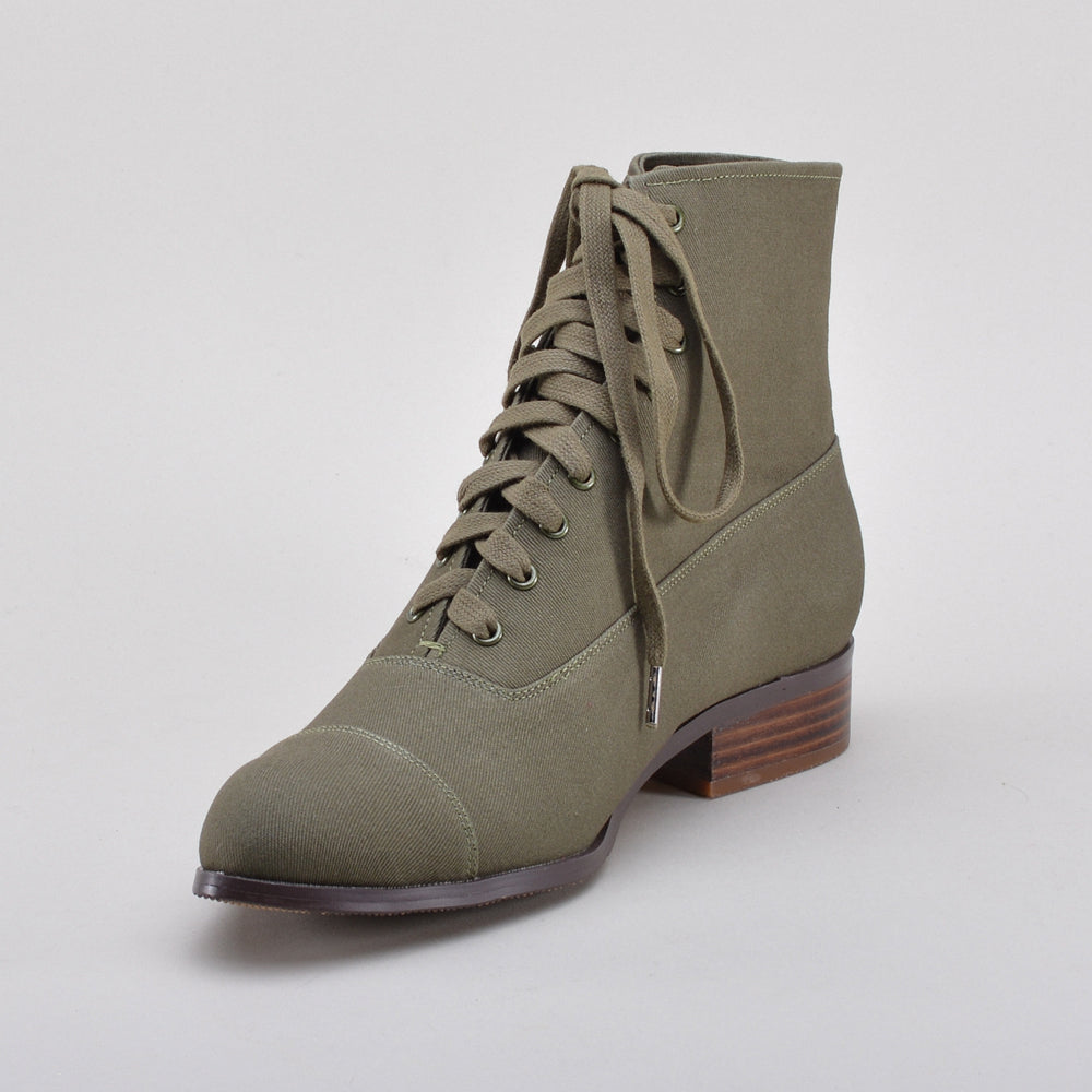 Watson Edwardian Lace-Up Boots (Moss Green)