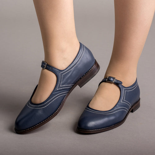 Wednesday Vintage Mary Jane Shoes (Navy)